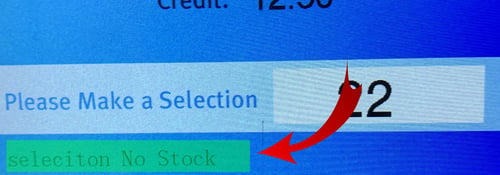 selection errors - no stock
